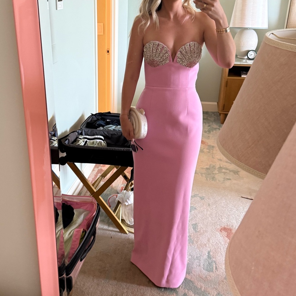 Rebecca Vallance Pink Strapless Sweetheart Gown - Picture 2 of 6